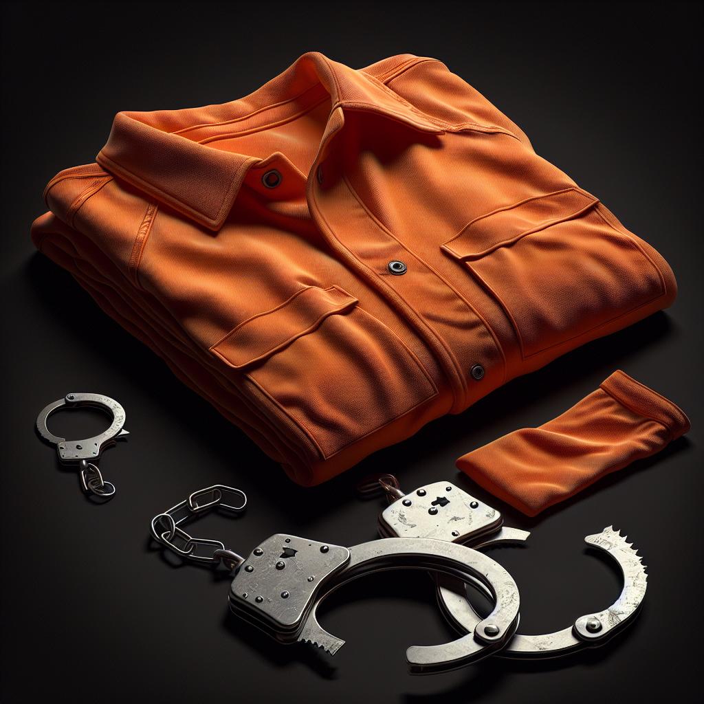 Prison jumpsuit and handcuffs