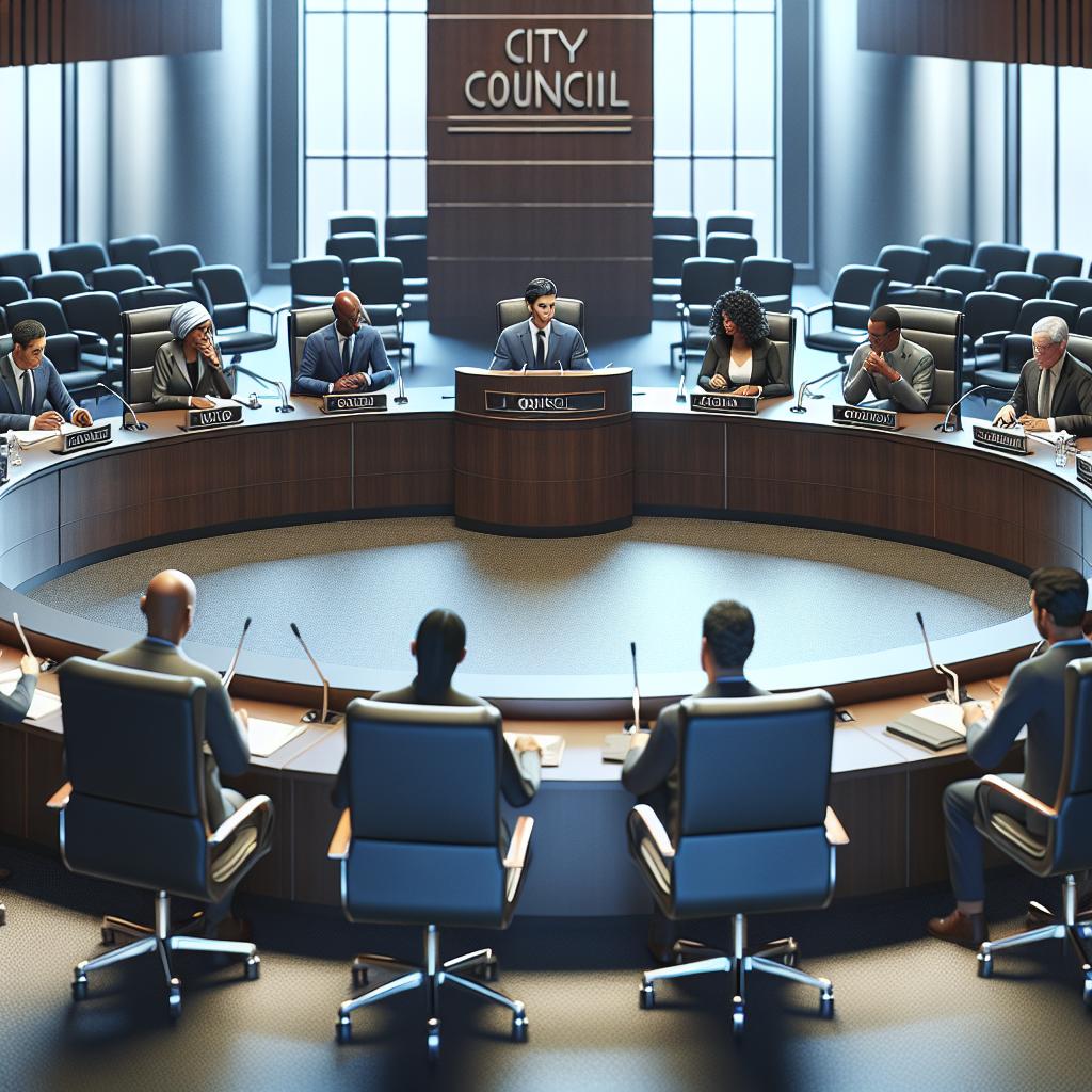 "City council meeting illustration"