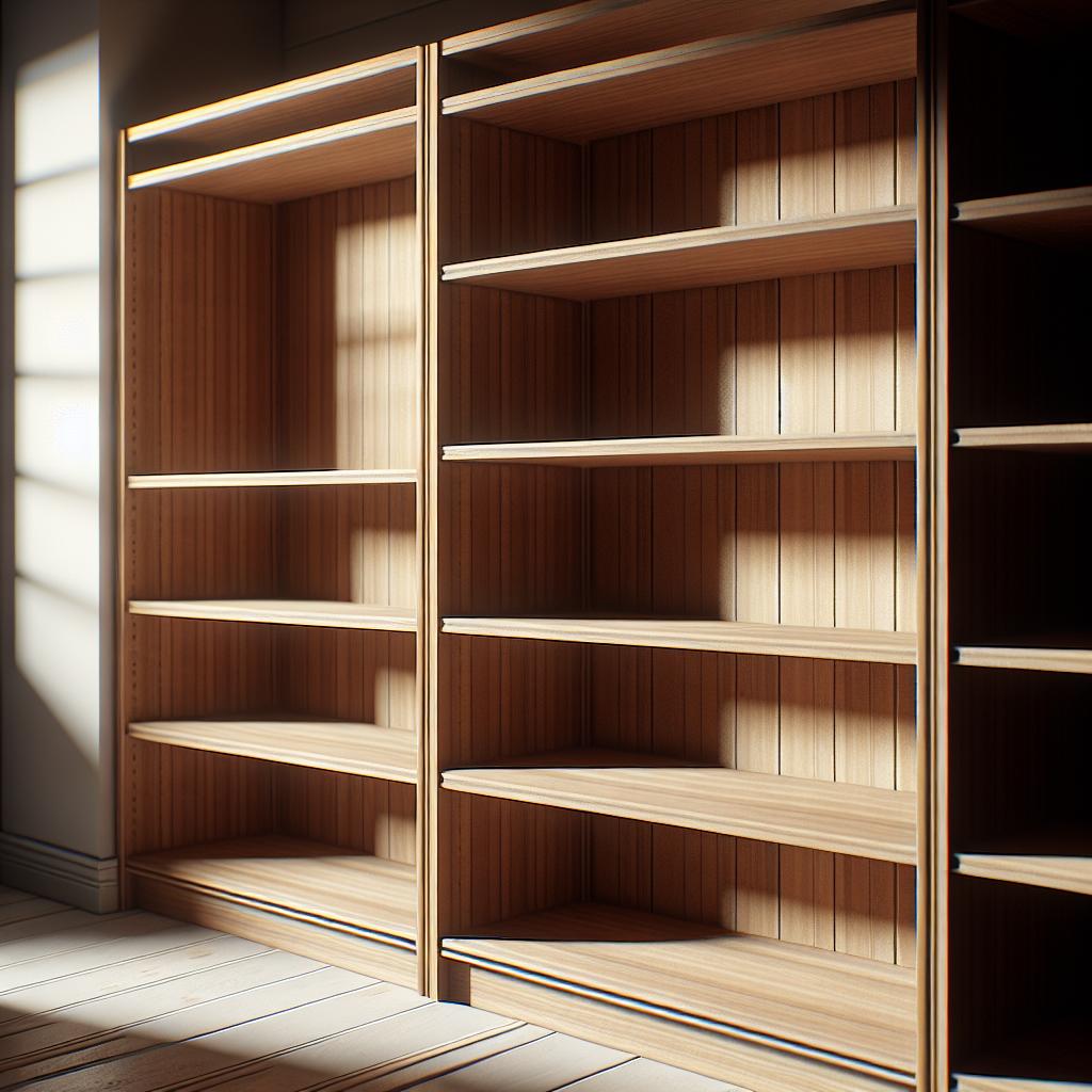 Empty food pantry shelves