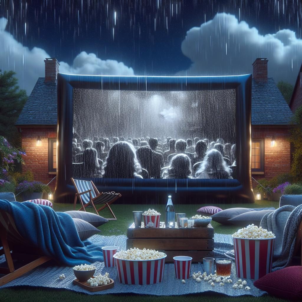 Outdoor movie night rain.