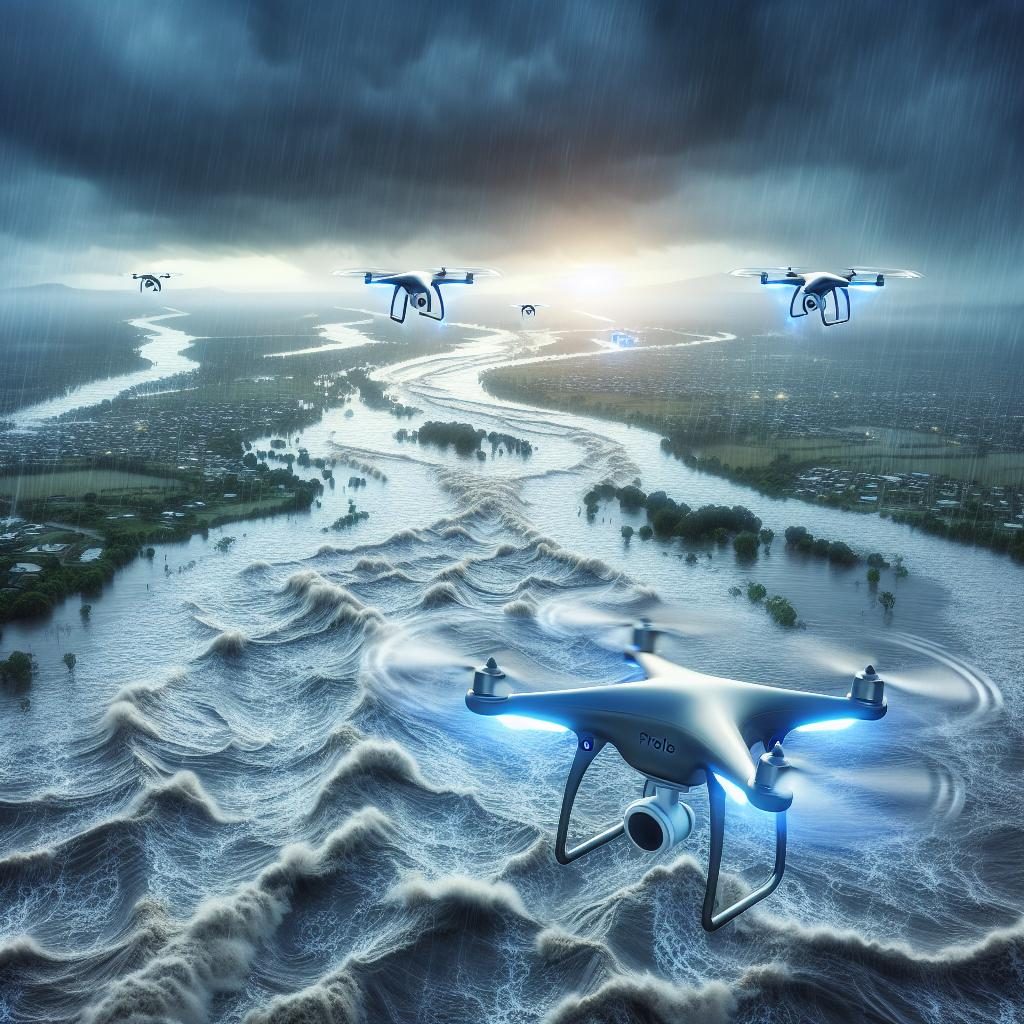 Smart drones monitor floods.