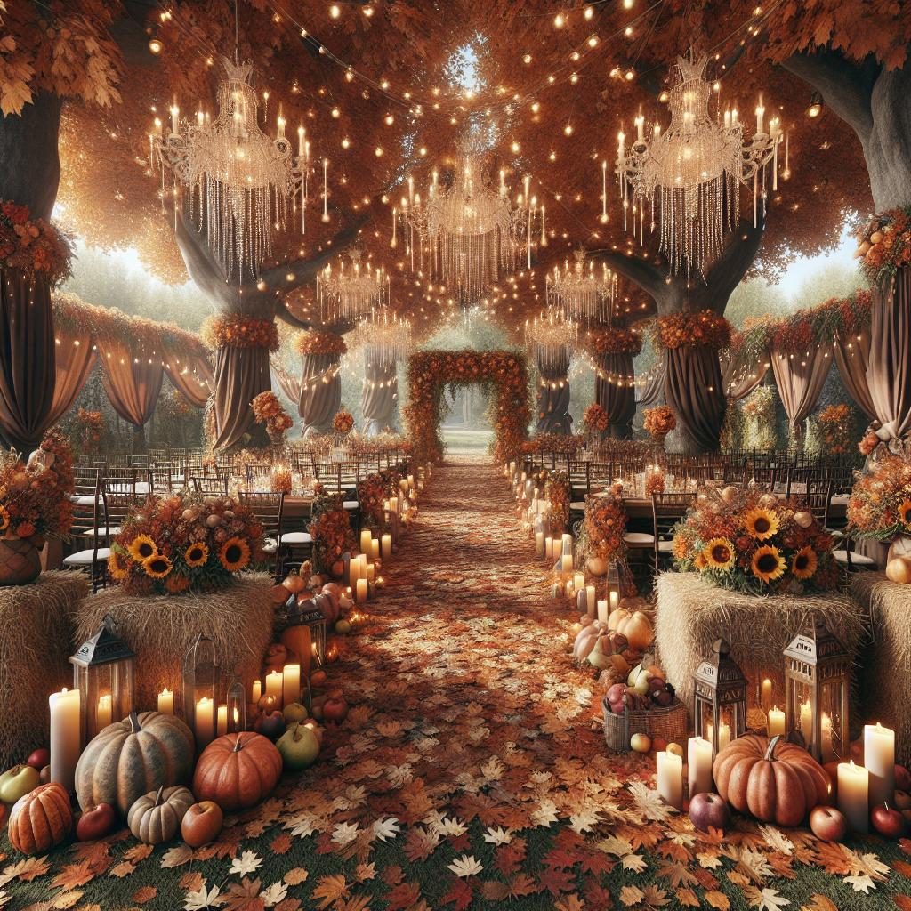 "autumn-themed wedding decor"