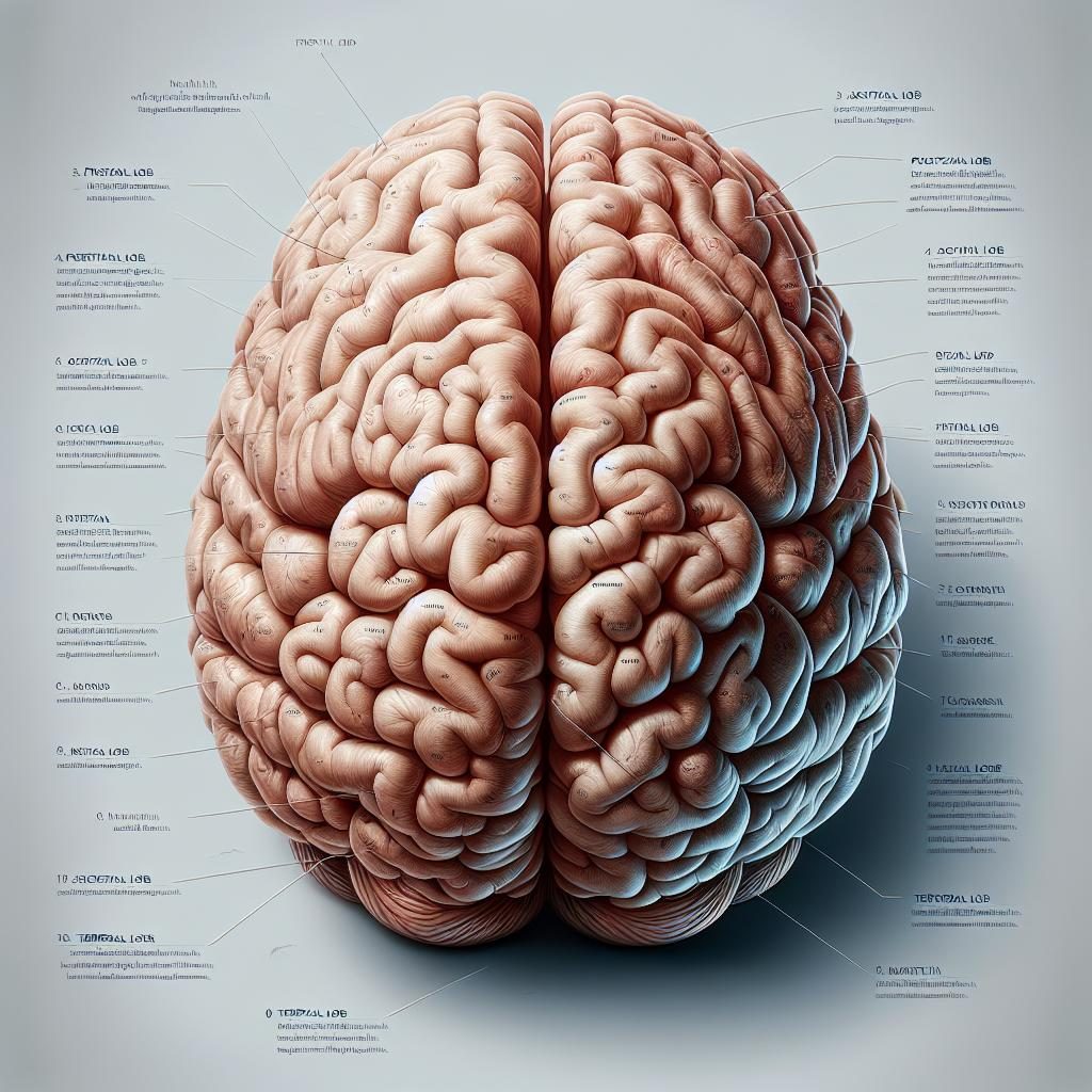 Brain illustration with text.