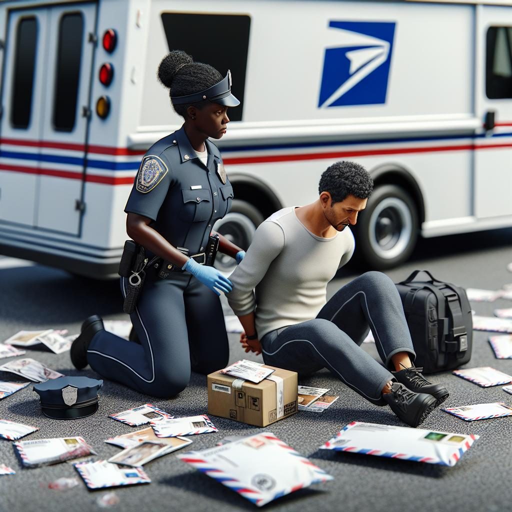 Mail theft arrest scene