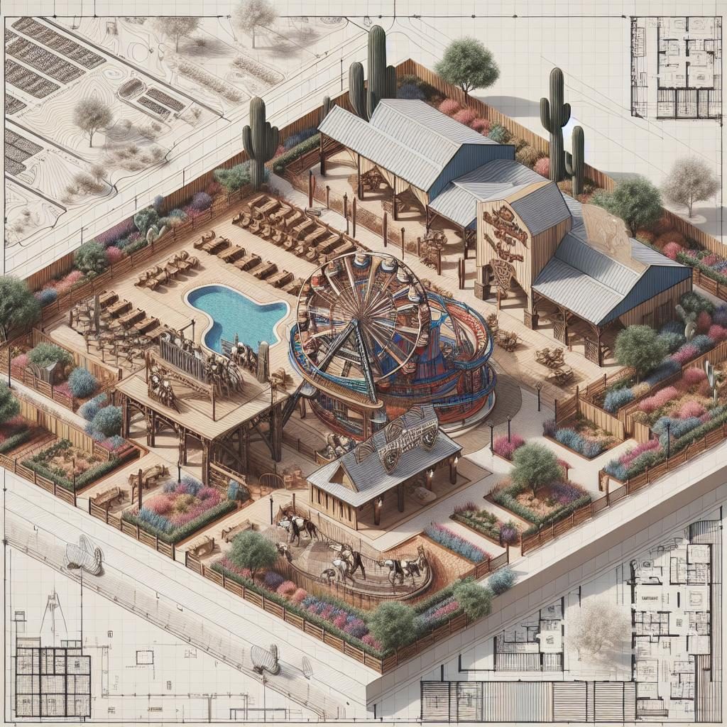 Texas-themed park blueprint.