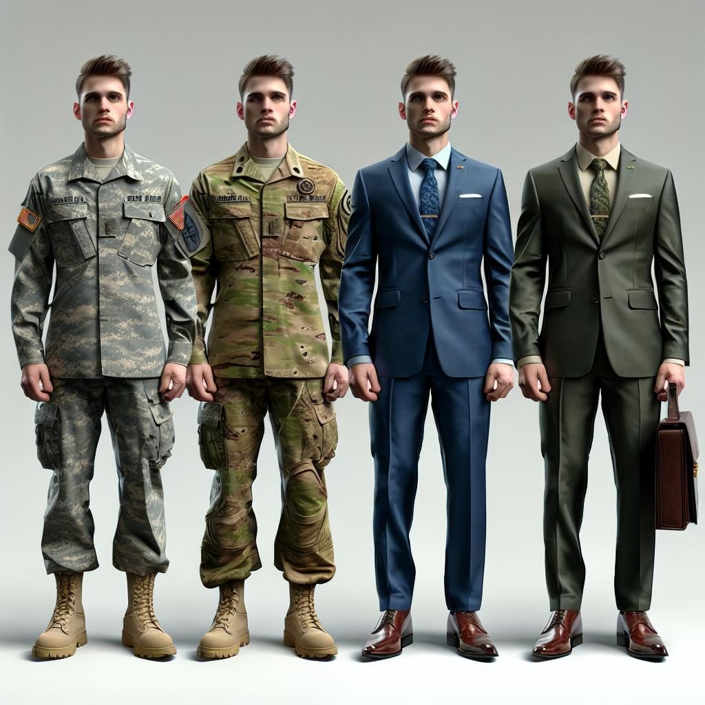 military uniform into suit