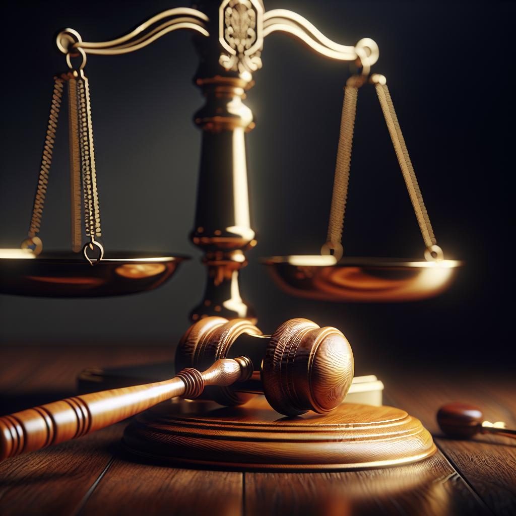 Justice scale with gavel