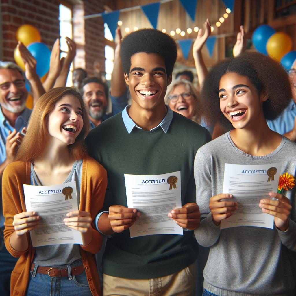 Triplets college acceptance celebration.