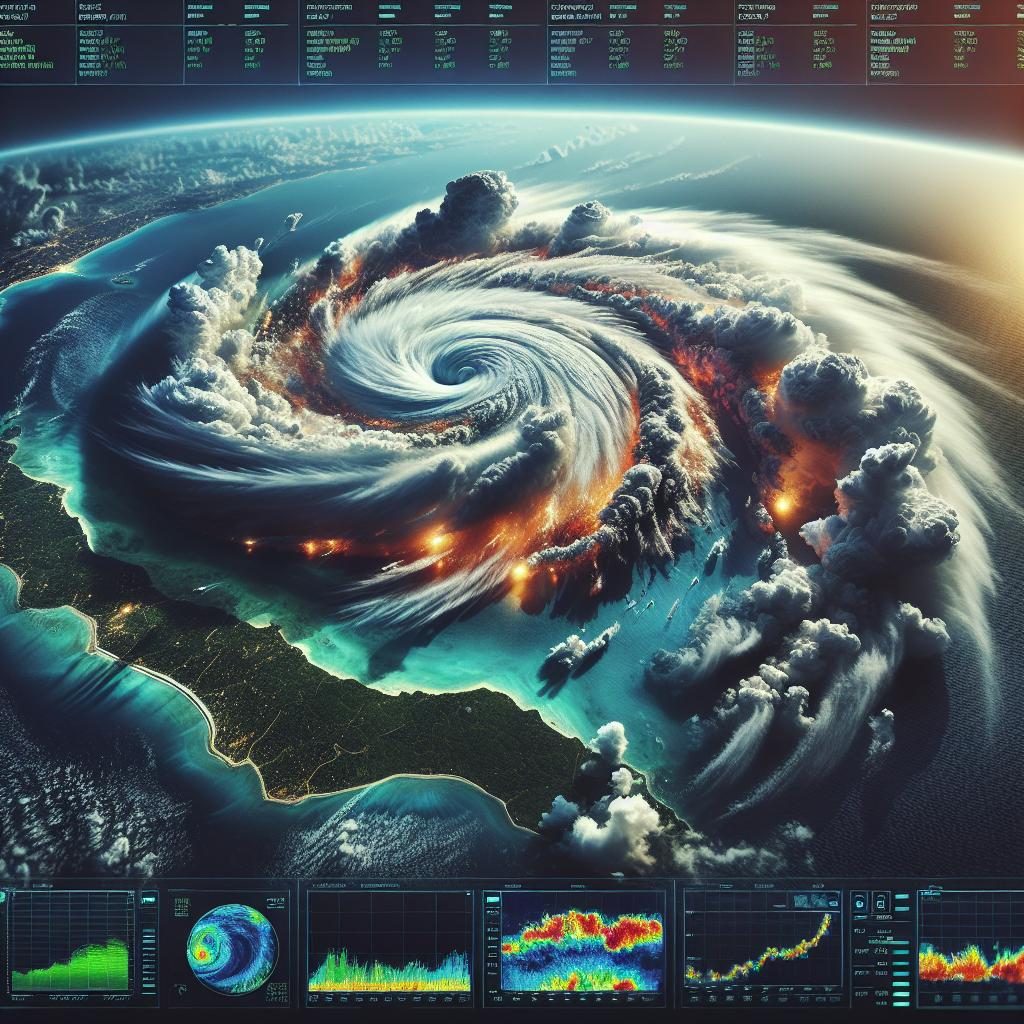 Tropical storm monitoring illustration.