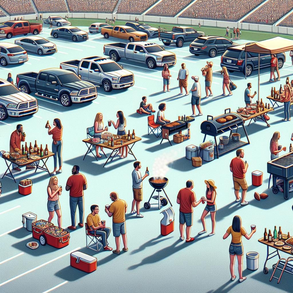 Sober tailgate celebration illustration.