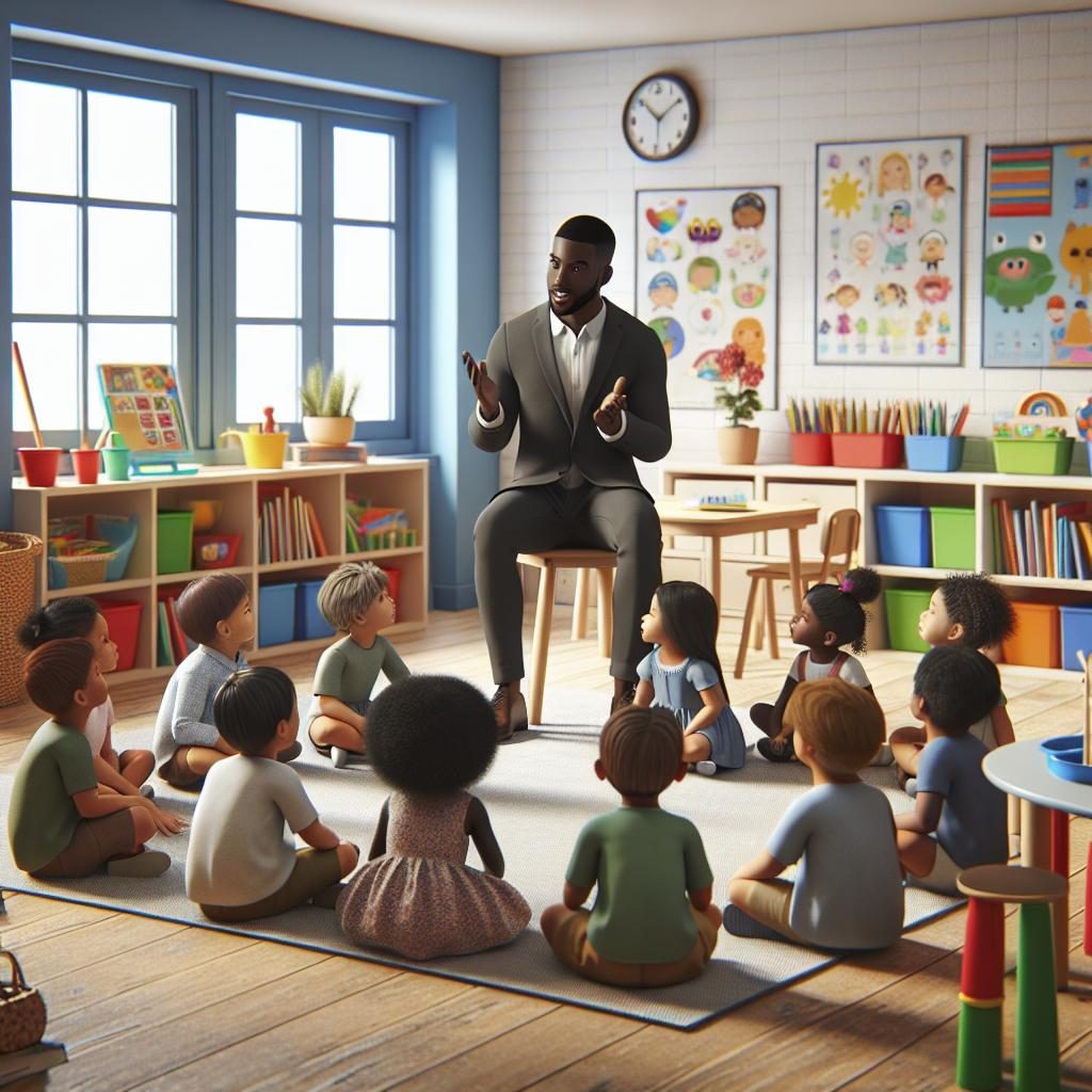 preschool classroom with teacher