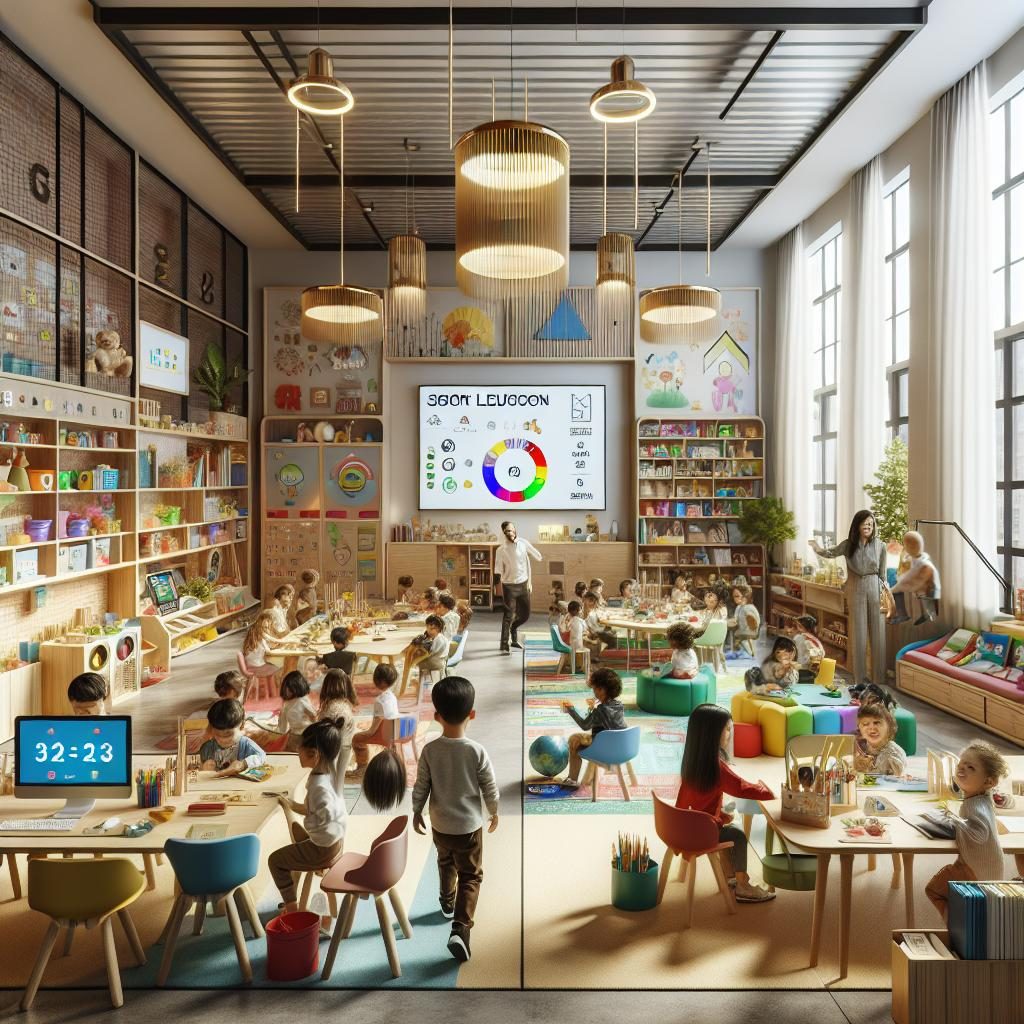 Innovative preschool classroom concept.