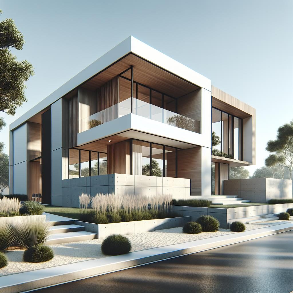 Modern home exterior design.