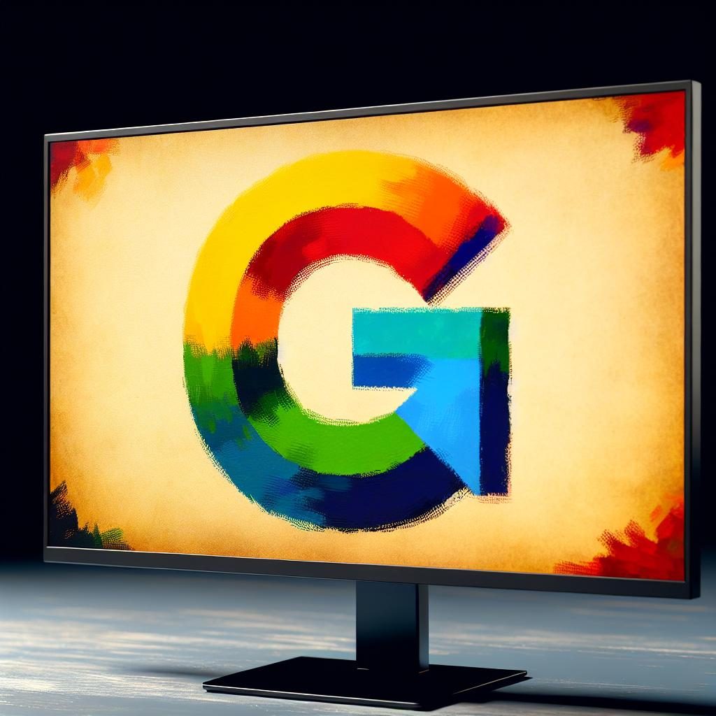 "Google logo on screen"