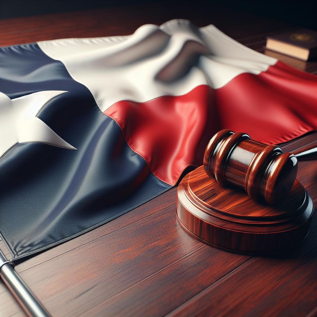 "Texas flag and gavel"