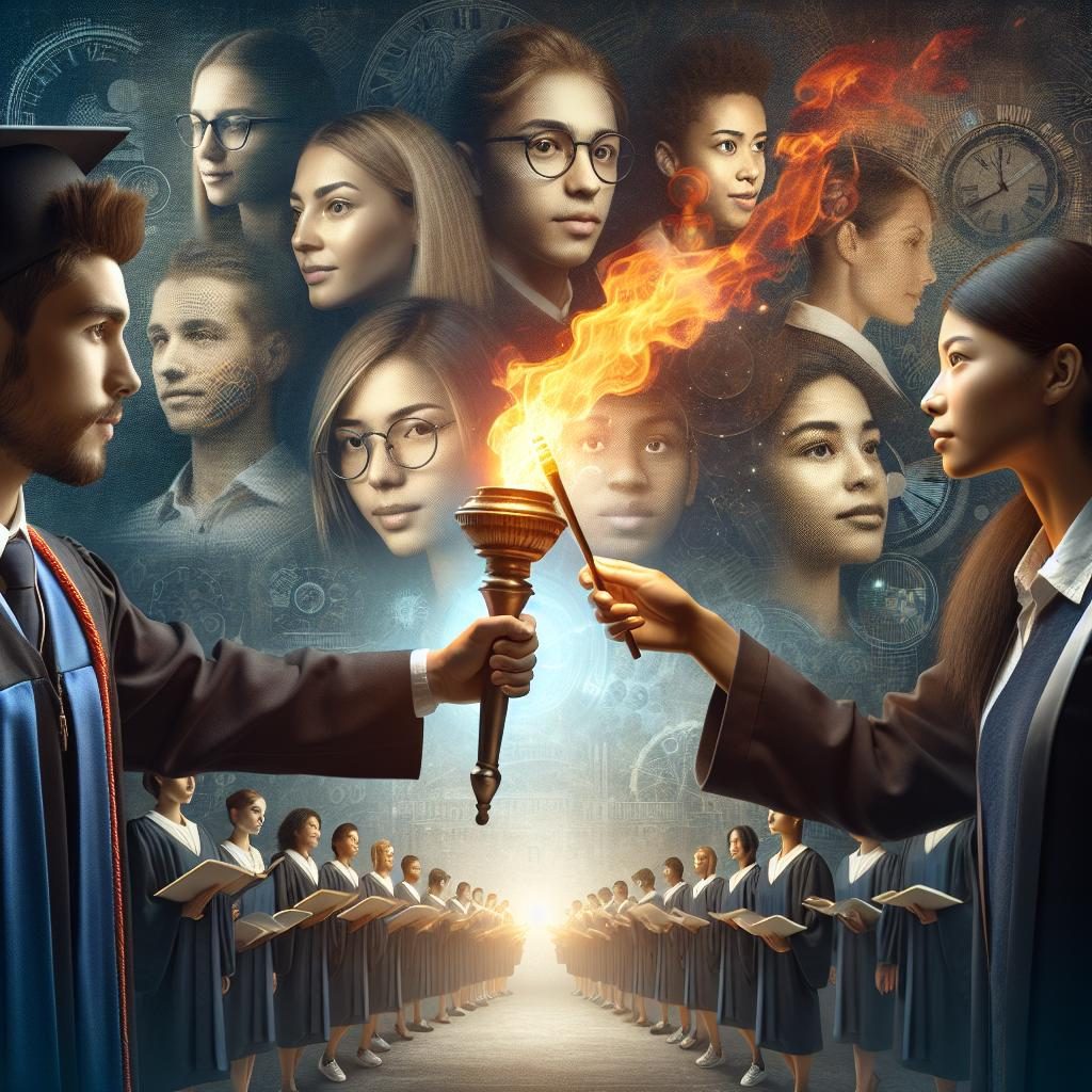 "Students passing on torch"