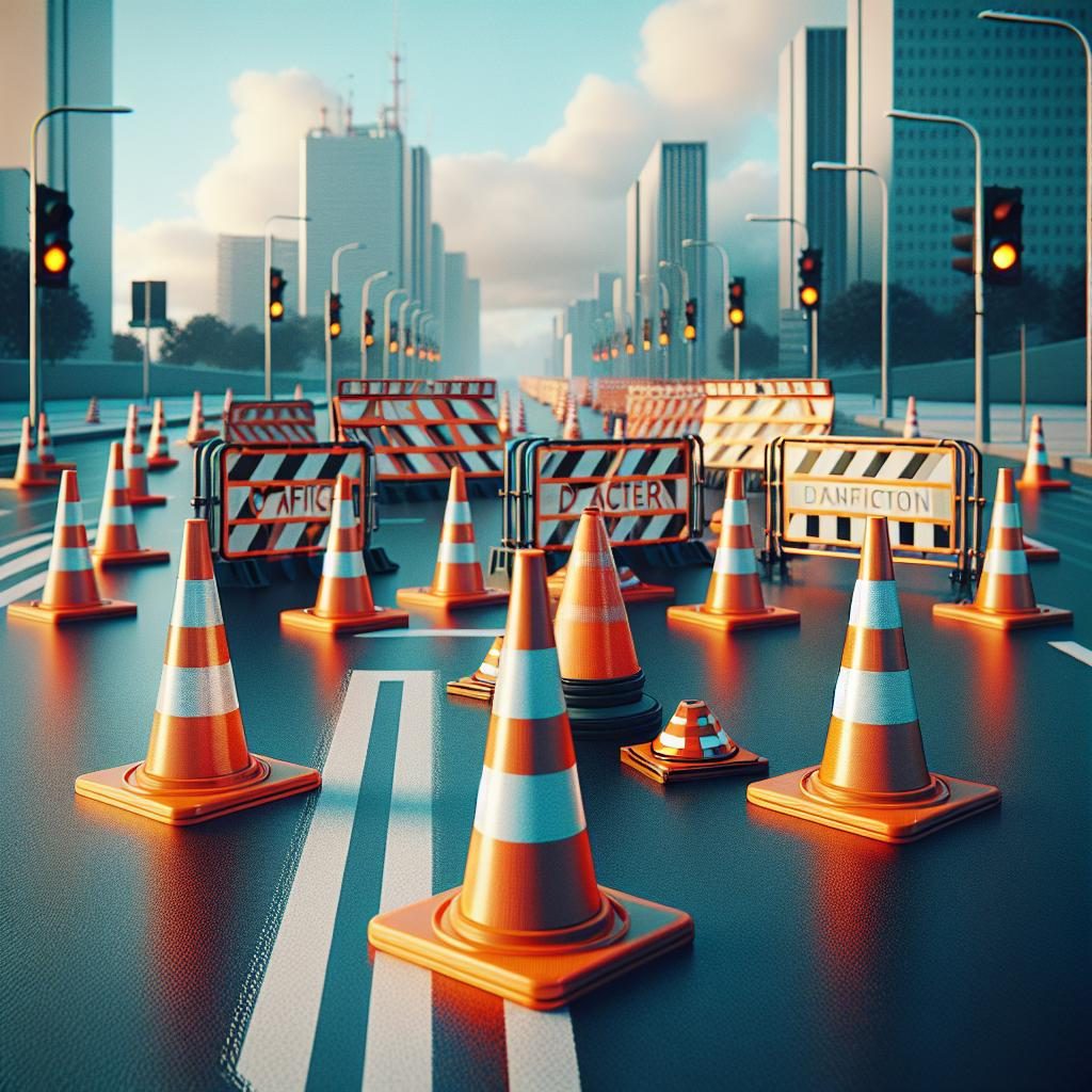 Traffic cones and barriers