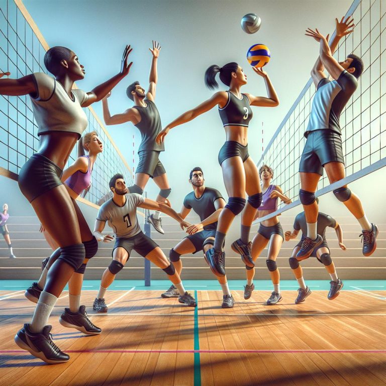 Volleyball Team in Action