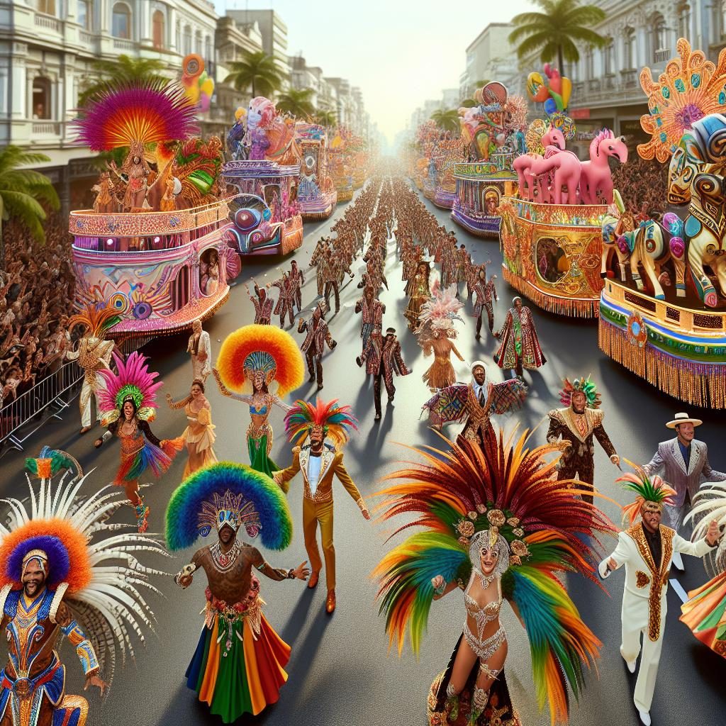 Colorful parade festivities