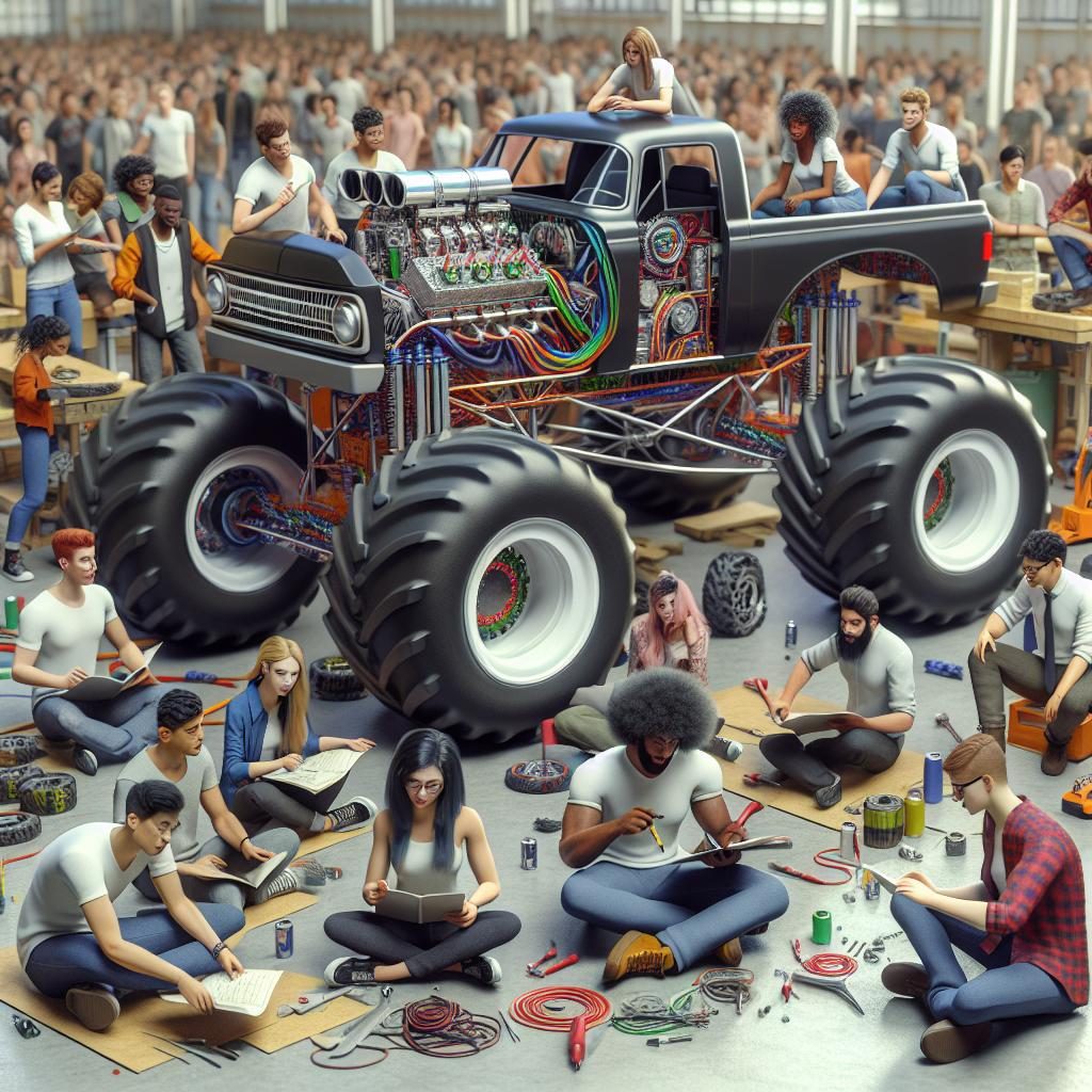 Students Building Monster Truck