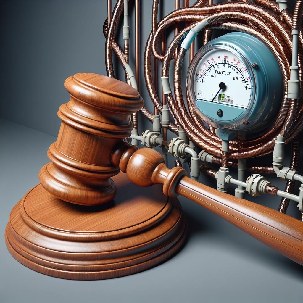 Lawsuit Gavel and Electric Meter