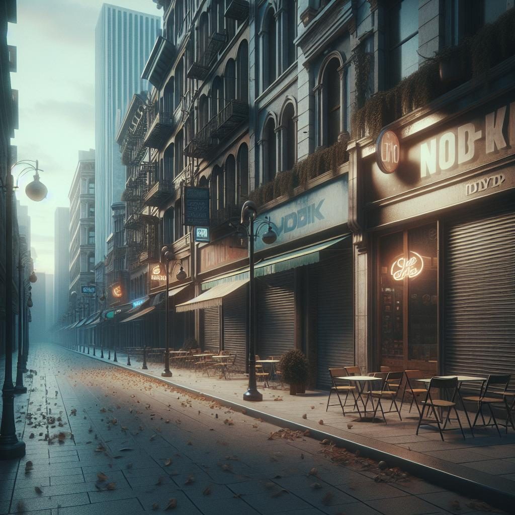 Empty storefronts and signage