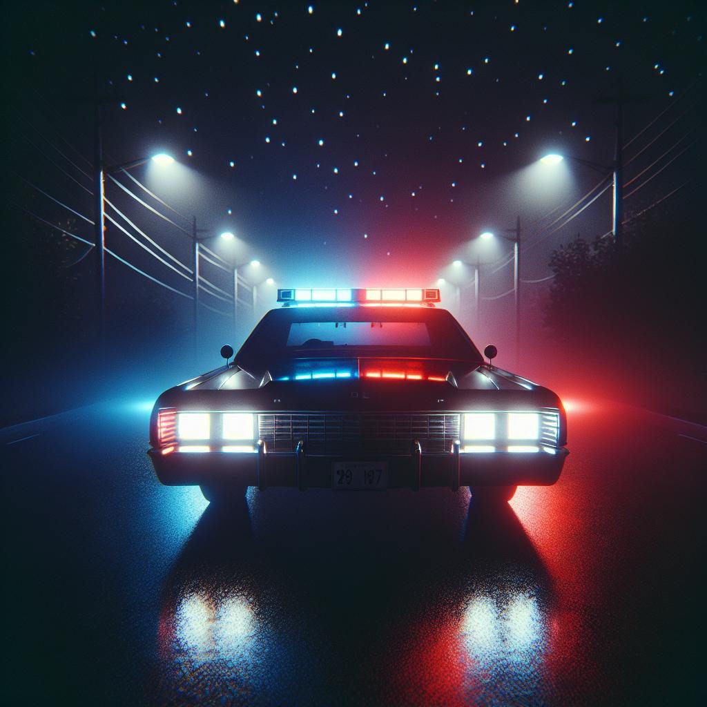 Police car at night