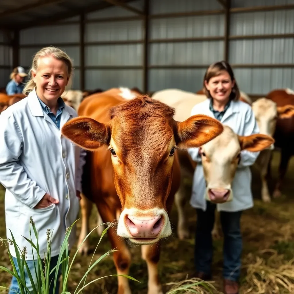 Research lab focused on sustainable cattle health solutions.