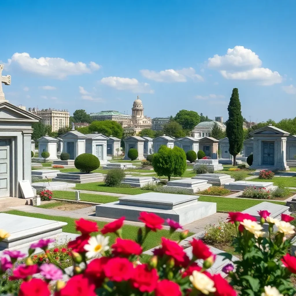 Columbarium section in Bryan City Cemetery