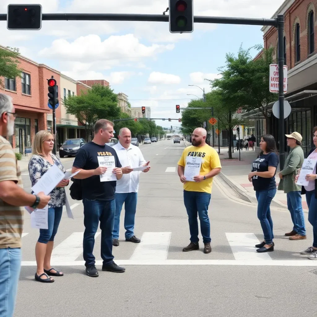 Residents discussing local traffic concerns in Bryan-College Station