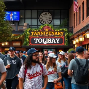 Students in Texas A&M gear enjoying the campus environment.