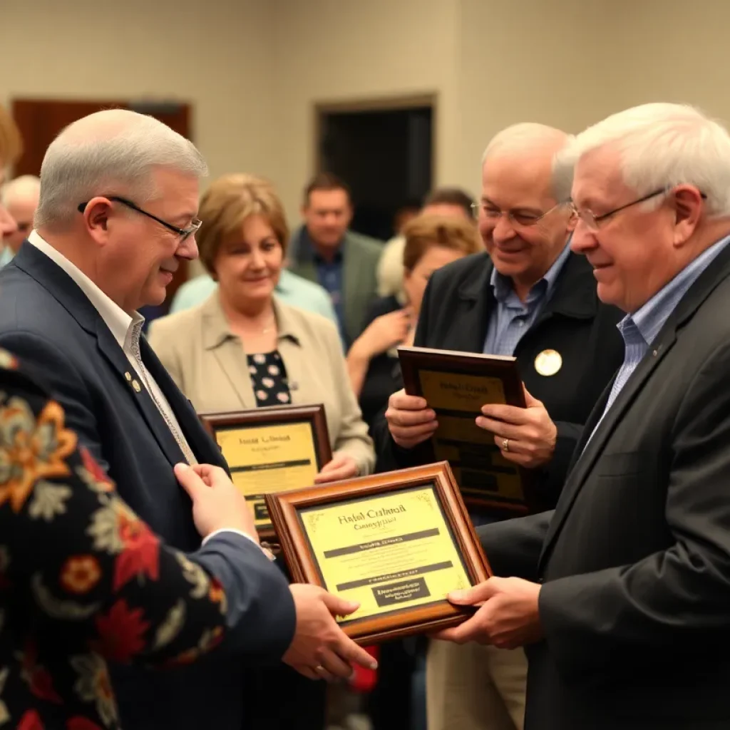 Community event honoring outgoing commissioners in Brazos County