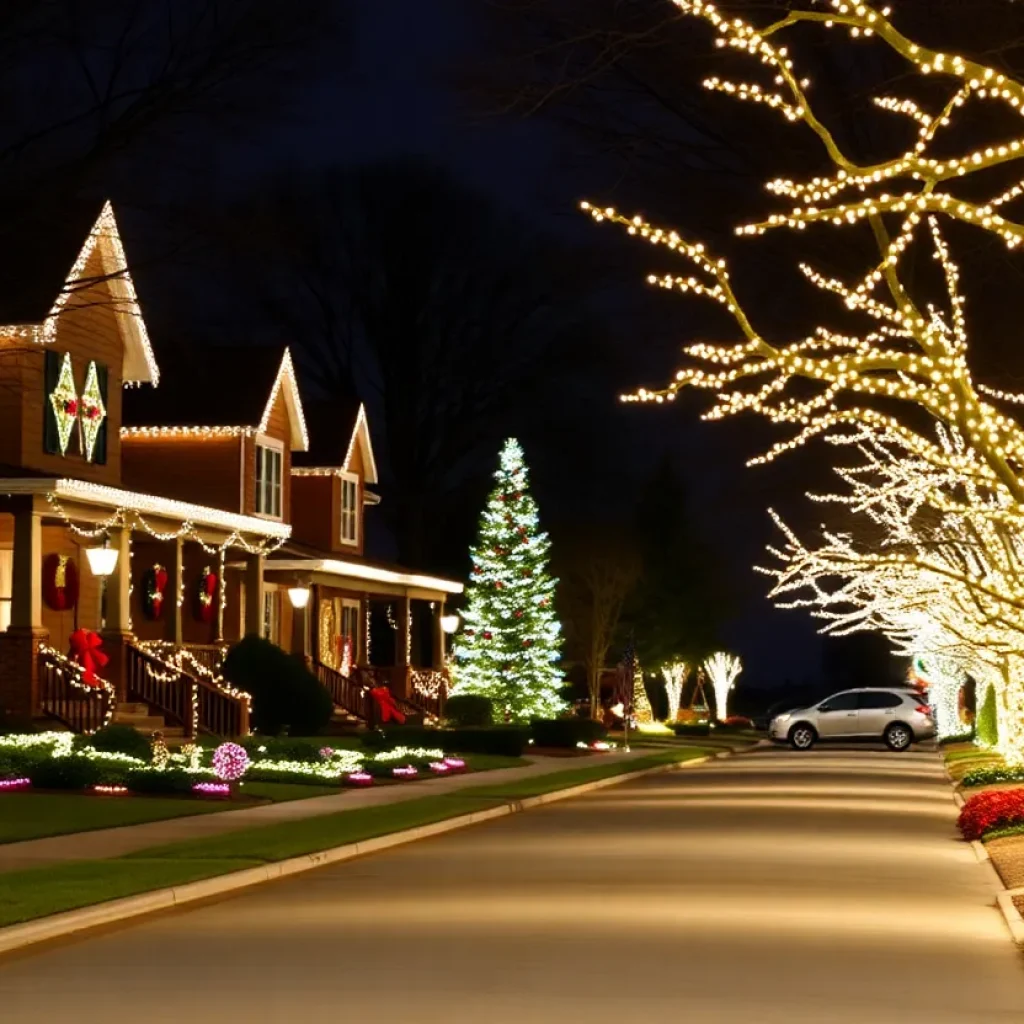 Brightly decorated homes in Bryan-College Station during the holiday season