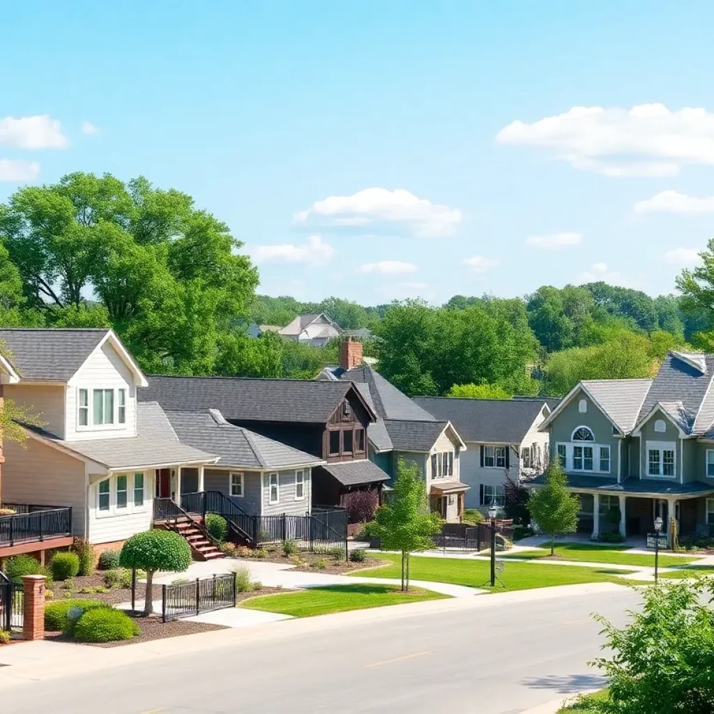 A community view of diverse housing options in College Station, Texas.