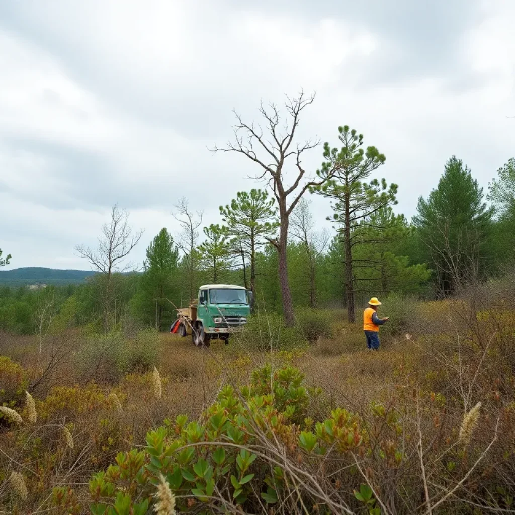 Workers conducting wildfire safety project in Copperas Cove