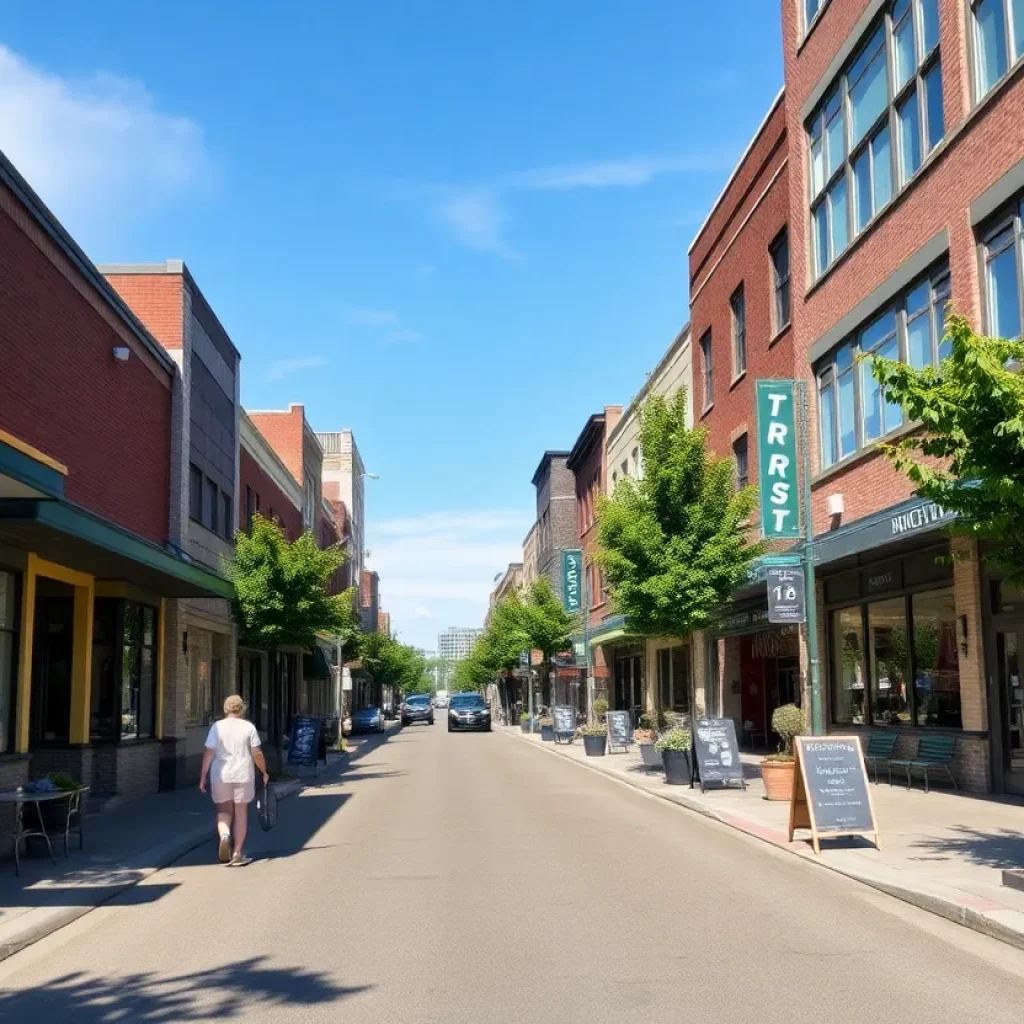 A lively street view of Northgate District showcasing local businesses and community atmosphere.