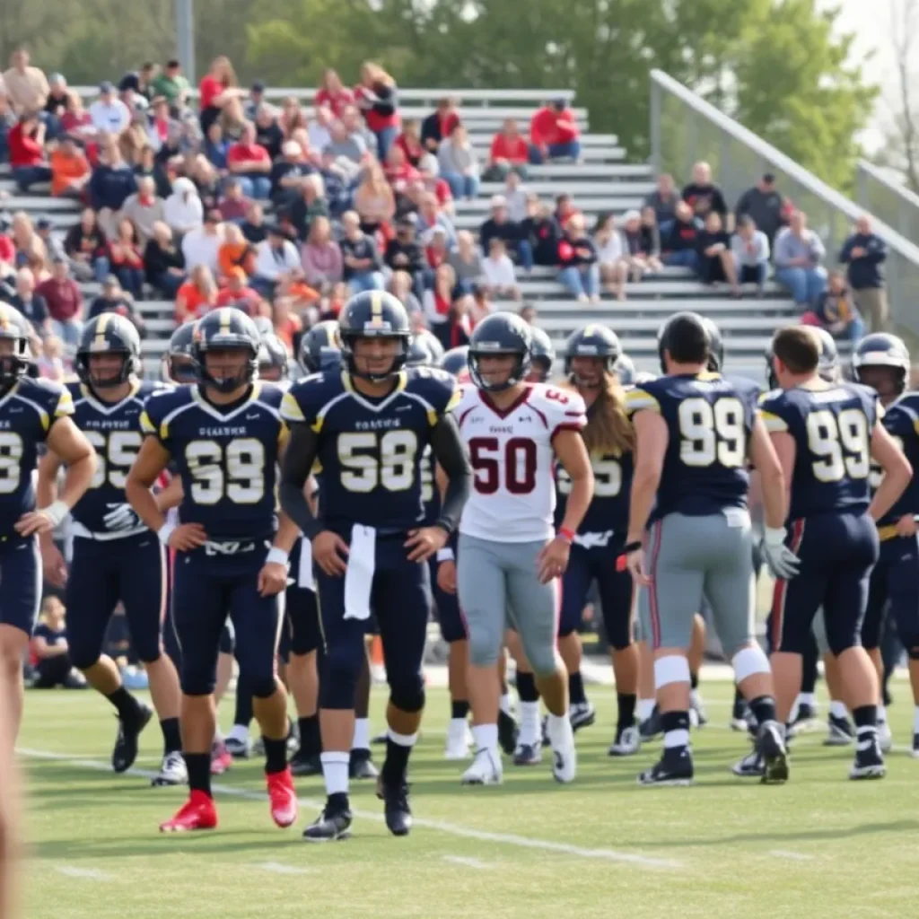 A college football team in action symbolizing unity and legacy.