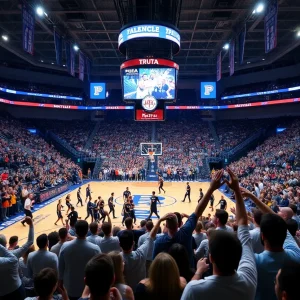 Texas A&M Aggies competing against Kentucky Wildcats at Rupp Arena.