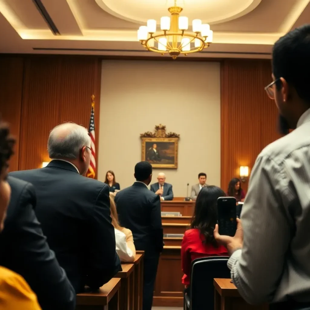 Courtroom scene related to Texas A&M University civil rights case