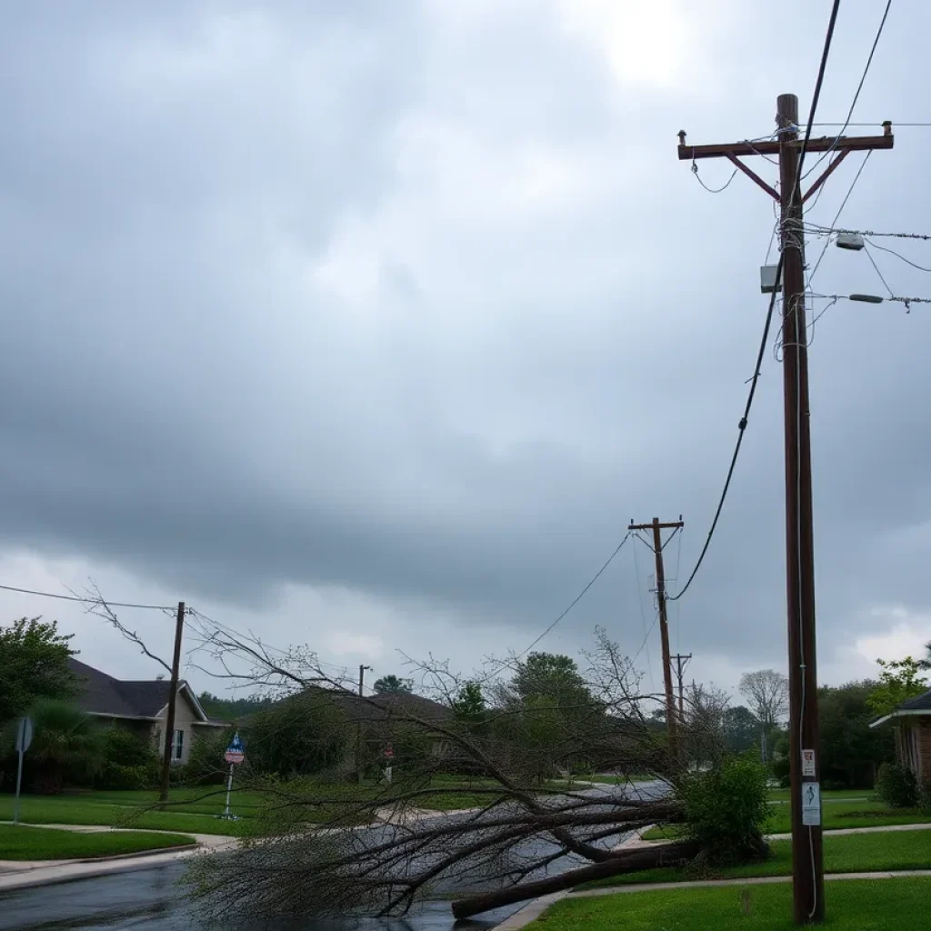 Impact of Tropical Storm Beryl in Brazos Valley with stormy weather and downed trees