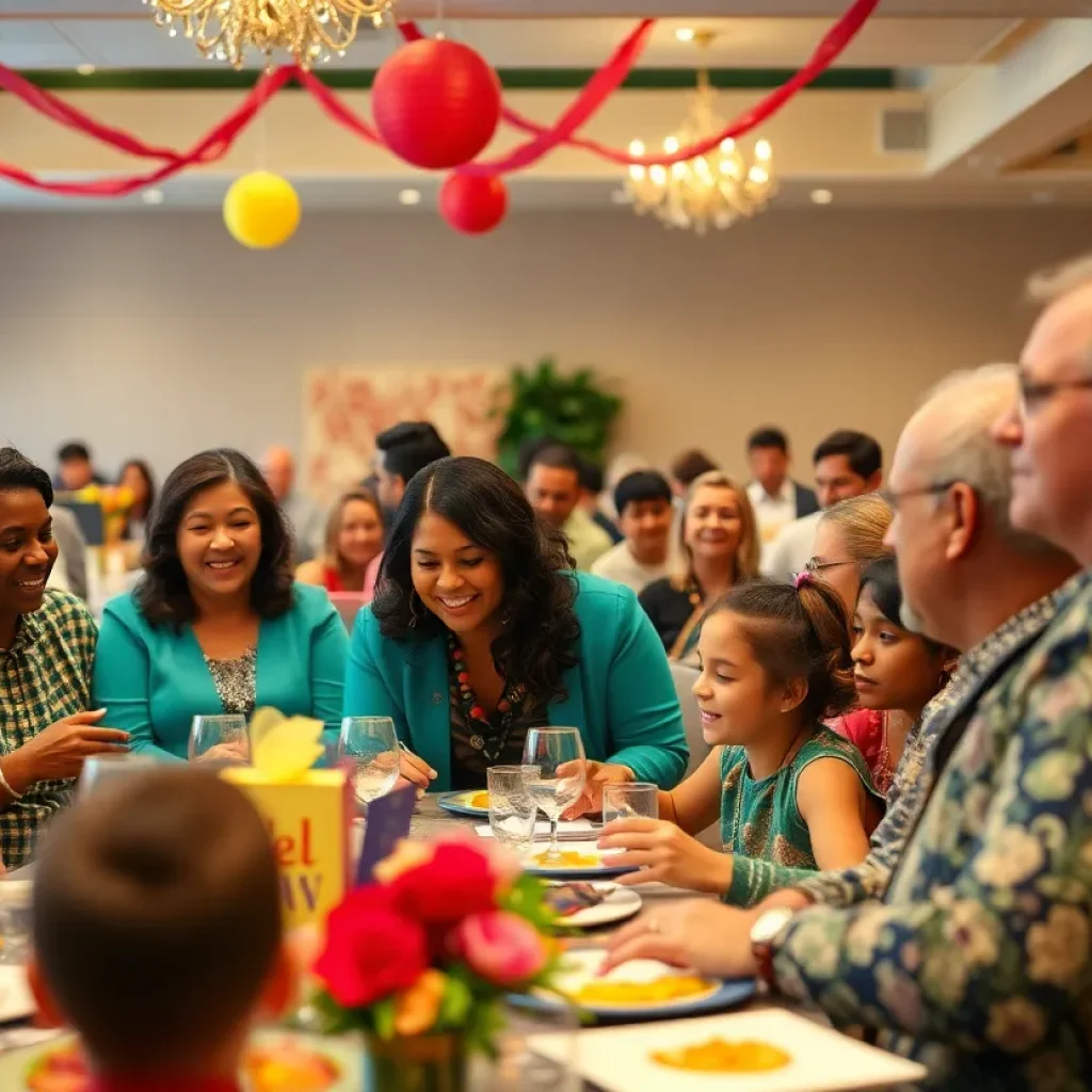 Community members celebrating at the Beacons Of Light Awards Banquet