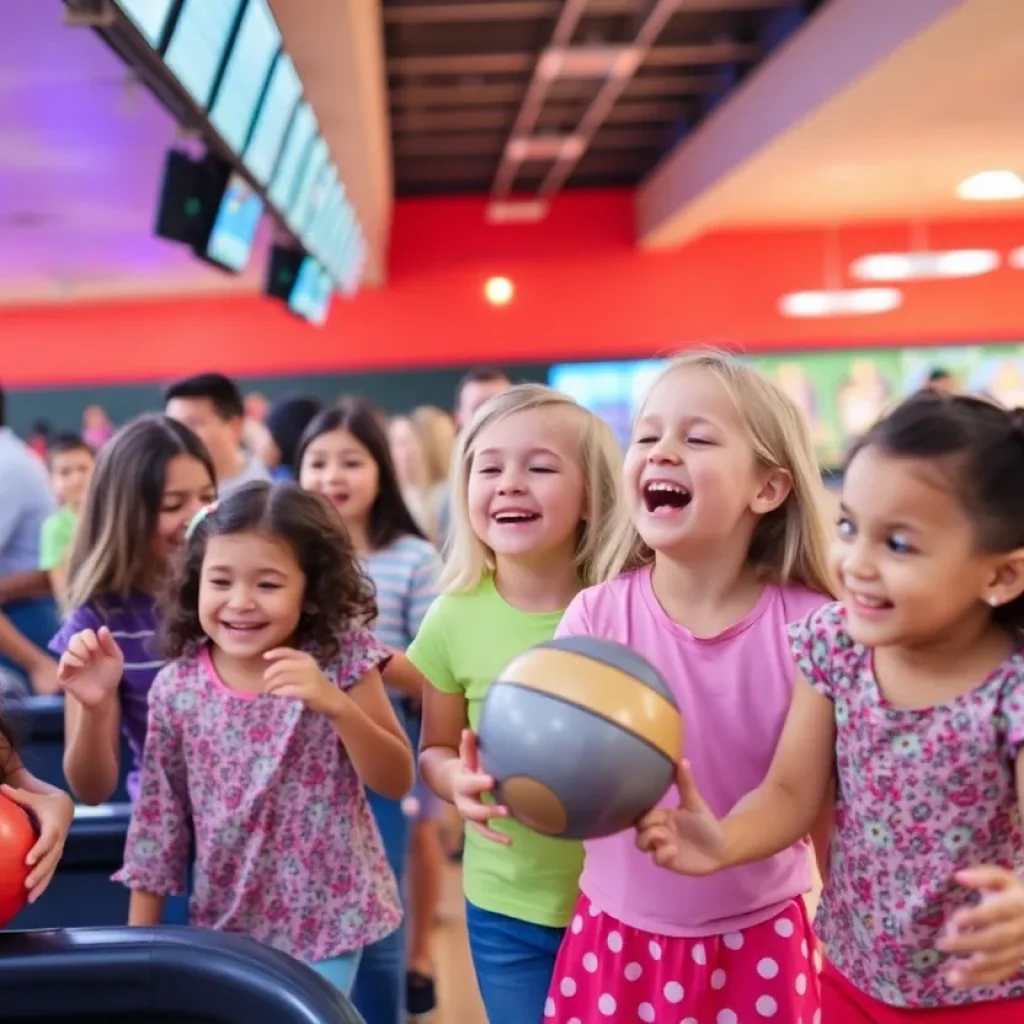 Community members participating in the Bowl-A-Thon event for financial literacy.