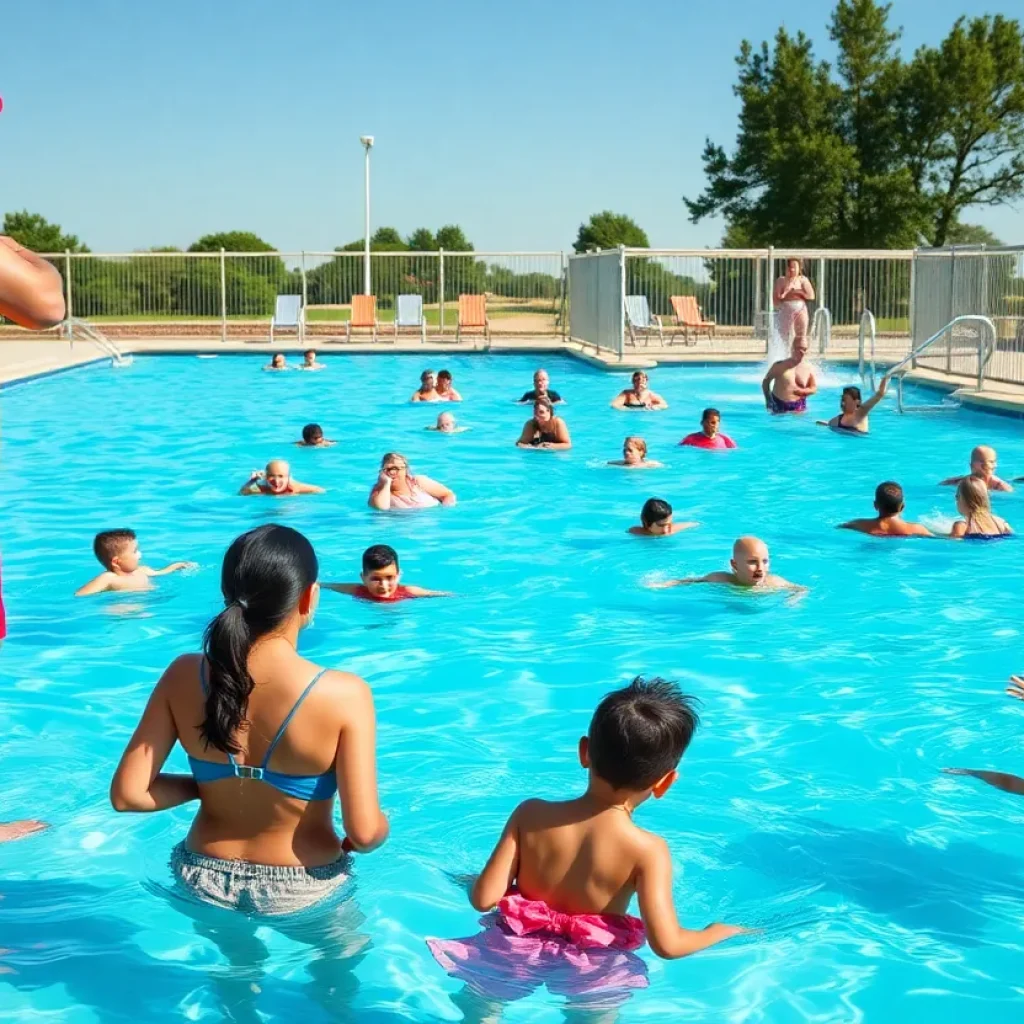 Families enjoying a safe community pool with lifeguard supervision