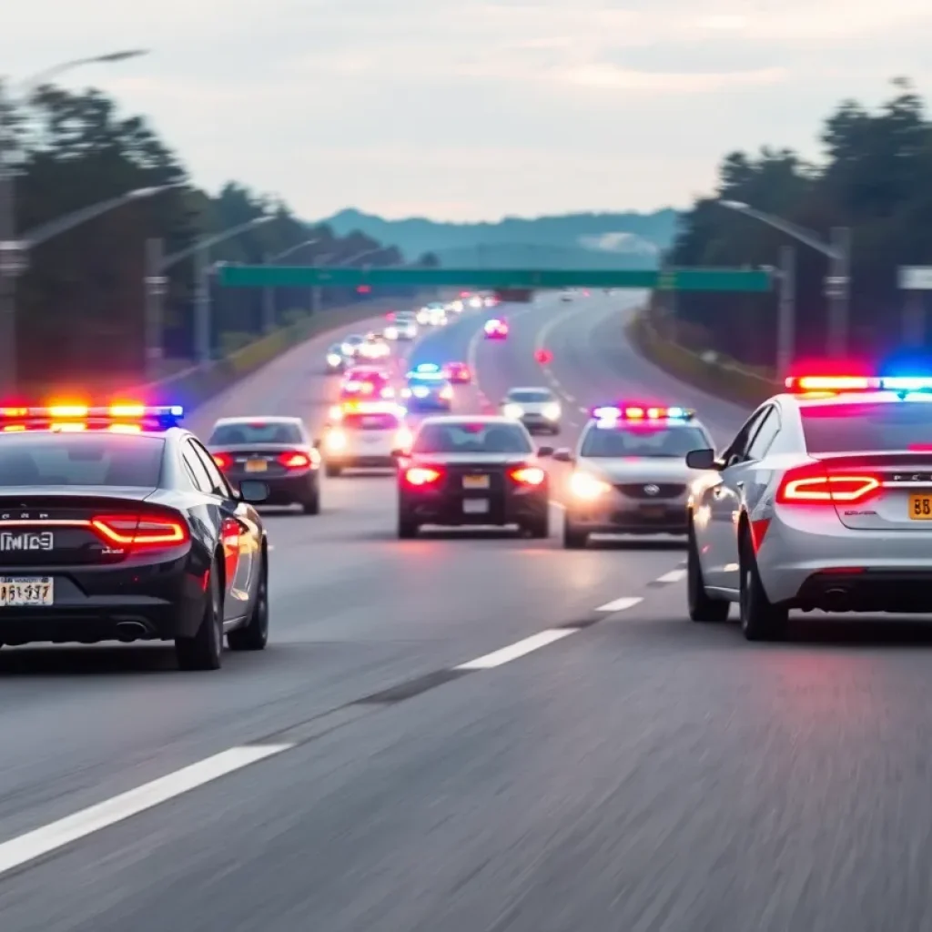 Dramatic police chase scene in Texas