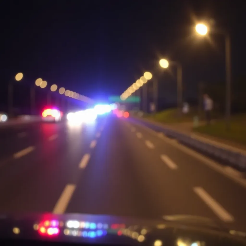 Emergency response at a Houston highway crash scene