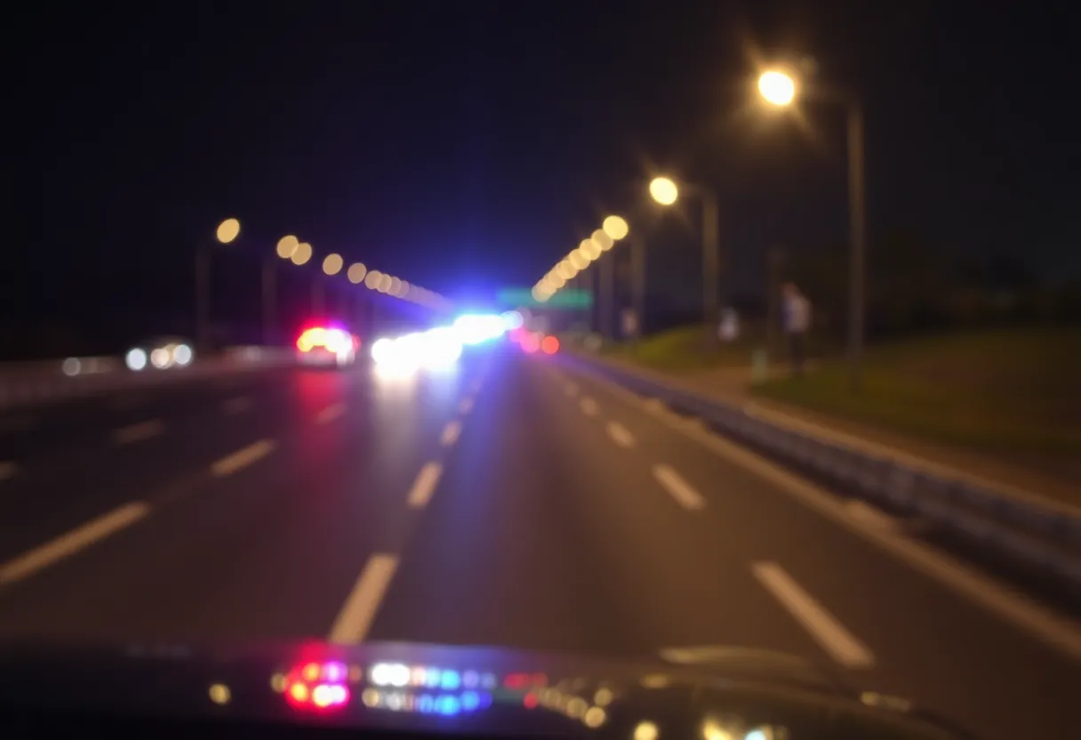 Emergency response at a Houston highway crash scene