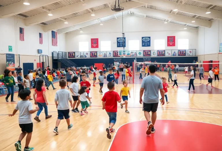 Families engaging in sports at Legends Event Center