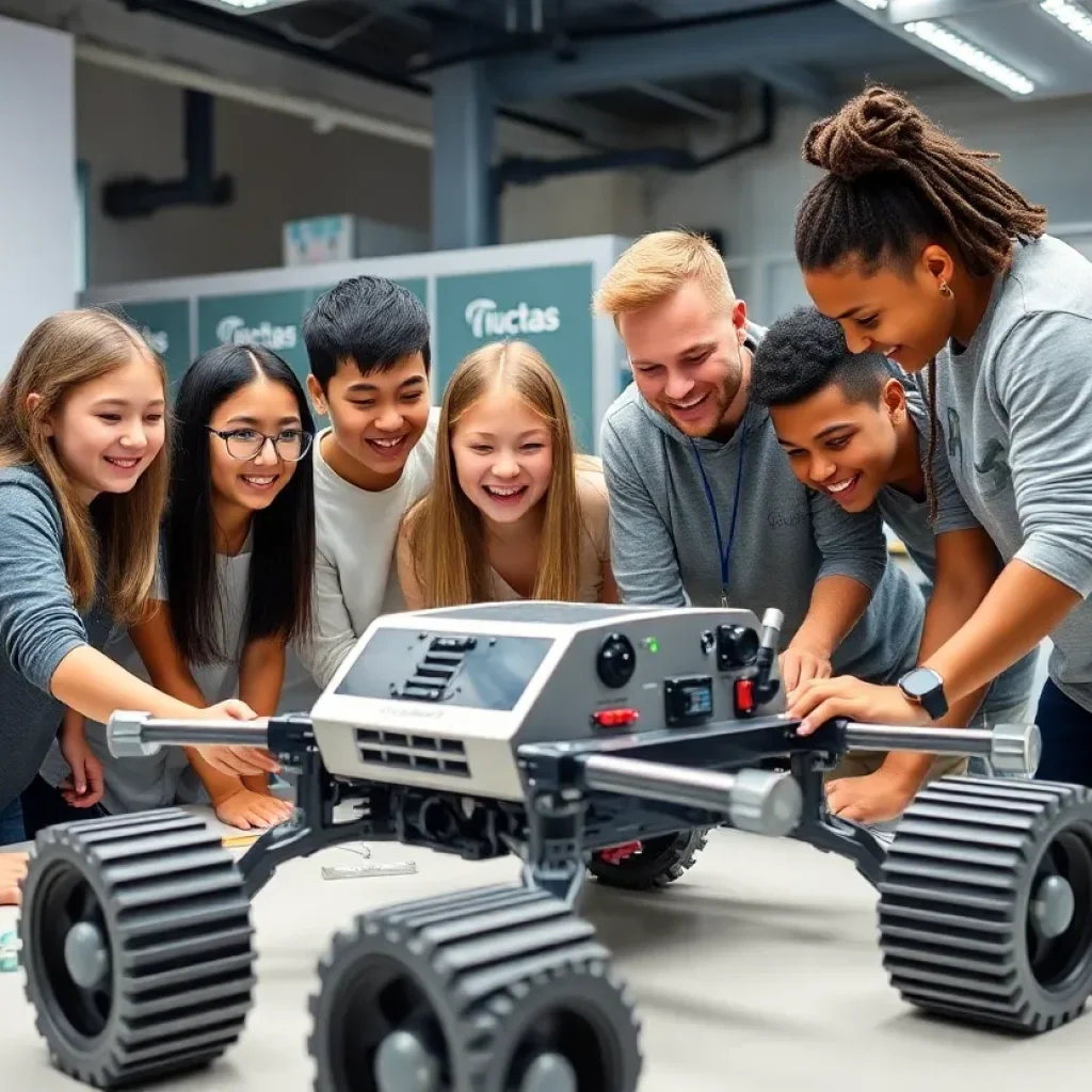 Students working on rover design for space exploration project