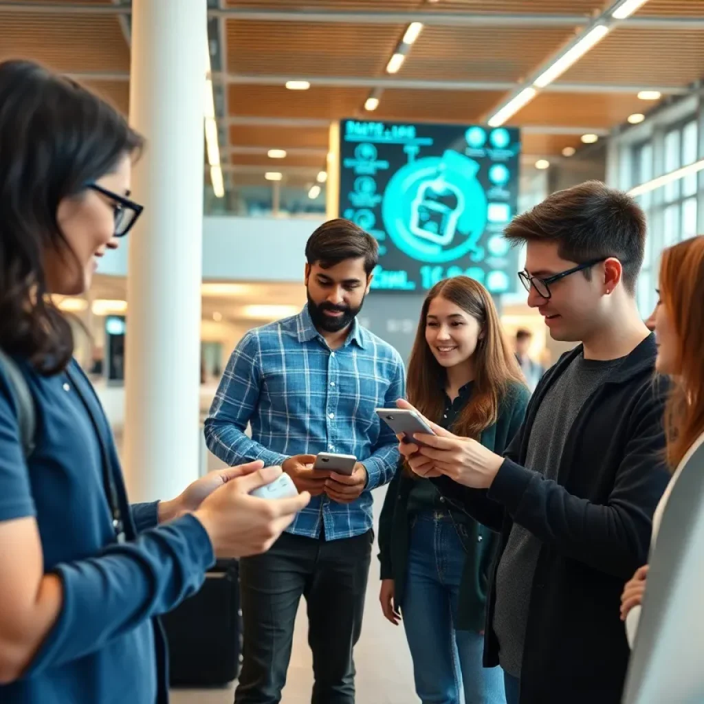 Students at Texas A&M University using AI technology in a classroom setting