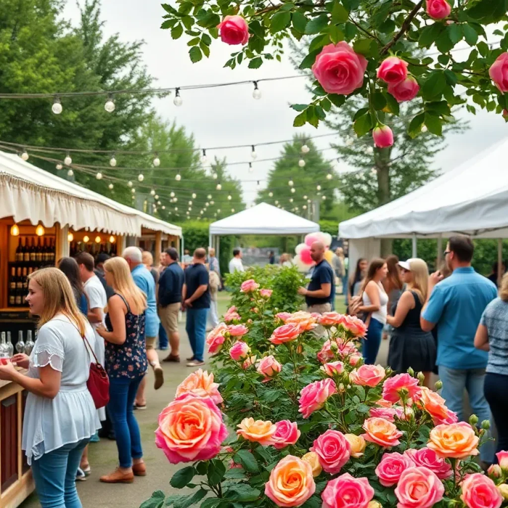 Festival scene at Wine & Roses Festival in Bryan, Texas